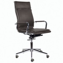 Кресло офисное BRABIX PREMIUM &quot;Kayman EX-532&quot;, экокожа, хром, темно-коричневое, 532545