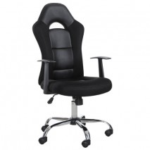 Кресло компьютерное BRABIX &quot;Fusion EX-560&quot;, экокожа/ткань, хром, черное, 531581