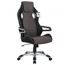 Кресло компьютерное BRABIX &quot;Techno GM-002&quot;, ткань, черное/серое, вставки белые, 531815