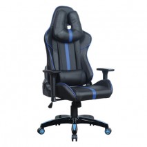 Кресло компьютерное BRABIX &quot;GT Carbon GM-120&quot;, две подушки, экокожа, черное/синее, 531930