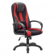 Кресло компьютерное BRABIX PREMIUM &quot;Rapid GM-102&quot;, НАГРУЗКА 180 кг, экокожа/ткань, черное/красное, 5