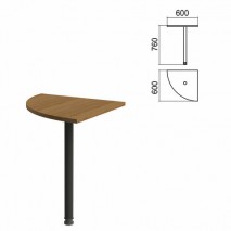 Стол приставной угловой &quot;Арго&quot;, 600х600х760 мм, орех/опора черная (КОМПЛЕКТ)