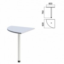 Стол приставной угловой &quot;Арго&quot;, 600х600х760 мм, серый/опора хром (КОМПЛЕКТ)
