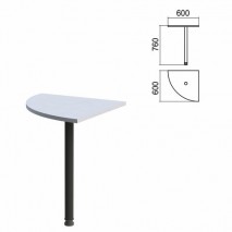 Стол приставной угловой &quot;Арго&quot;, 600х600х760 мм, серый/опора черная (КОМПЛЕКТ)