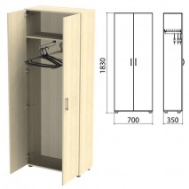 Шкаф для одежды &quot;Канц&quot;, 700х350х1830 мм, цвет дуб молочный (КОМПЛЕКТ)