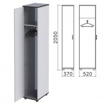 Шкаф для одежды &quot;Монолит&quot;, 370х520х2050 мм, цвет серый, ШМ52.11