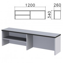 Надстройка для стола письменного &quot;Монолит&quot;, 1200х260х340 мм, 1 полка, цвет серый, НМ37.11