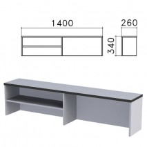 Надстройка для стола письменного &quot;Монолит&quot;, 1400х260х340 мм, 1 полка, цвет серый, НМ38.11
