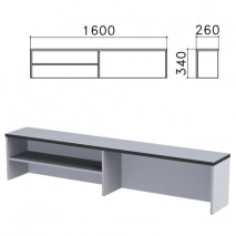 Надстройка для стола письменного &quot;Монолит&quot;, 1600х260х340 мм, 1 полка, цвет серый, НМ39.11