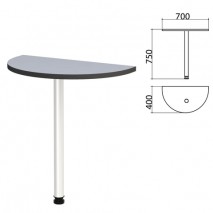 Стол приставной полукруг &quot;Монолит&quot;, 700х400х750 мм, цвет серый (КОМПЛЕКТ)