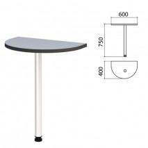 Стол приставной полукруг &quot;Монолит&quot;, 600х400х750 мм, цвет серый (КОМПЛЕКТ)
