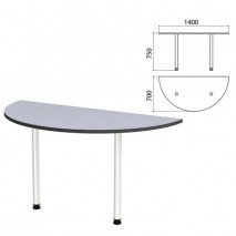 Стол приставной полукруг &quot;Монолит&quot;, 1400х700х750 мм, цвет серый (КОМПЛЕКТ)