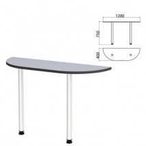 Стол приставной полукруг &quot;Монолит&quot;, 1200х400х750 мм, цвет серый (КОМПЛЕКТ)