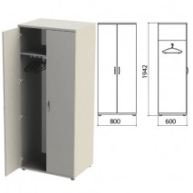 Шкаф для одежды &quot;Этюд&quot;, 800х600х1942 мм, цвет серый (КОМПЛЕКТ)
