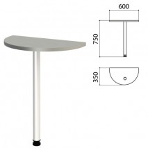 Стол приставной полукруг &quot;Этюд&quot;, 600х350х750 мм, цвет серый (КОМПЛЕКТ)