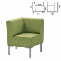 Кресло мягкое угловое &quot;Хост&quot; М-43, 620х620х780 мм, без подлокотников, экокожа, светло-зеленое