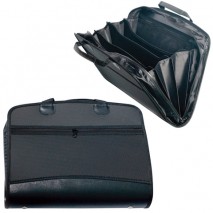 Папка-портфель пластиковая BRAUBERG А4+ (375х305х60 мм), 4 отделения, 2 кармана, на молнии, черный,