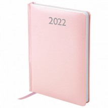 Ежедневник датированный 2022 А5 138x213 мм BRAUBERG &quot;Profile&quot;, балакрон, светло-розовый, 112767