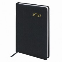 Ежедневник датированный 2022 А5 138x213 мм BRAUBERG &quot;Select&quot;, балакрон, черный, 112777