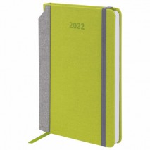 Ежедневник датированный 2022 А5 138x213 мм BRAUBERG &quot;Mosaic&quot;, под кожу, карман для ручки, зеленый, 1