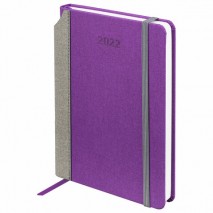 Ежедневник датированный 2022 А5 138x213 мм BRAUBERG &quot;Mosaic&quot;, под кожу, карман для ручки, фиолетовый