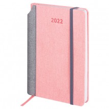 Ежедневник датированный 2022 А5 138x213 мм BRAUBERG &quot;Mosaic&quot;, под кожу, карман для ручки, розовый, 1