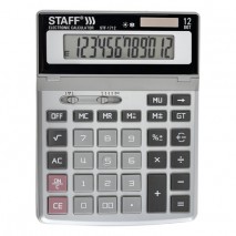 Калькулятор настольный металлический STAFF STF-1712 (200х152 мм), 12 разрядов, двойное питание, 2501