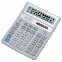 Калькулятор настольный CITIZEN SDC-888ХWH (203х158 мм), 12 разрядов, двойное питание, СЕРЫЙ, SDC-888