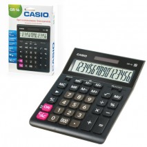 Калькулятор настольный CASIO GR-16-W (209х155 мм), 16 разрядов, двойное питание, черный, европодвес,