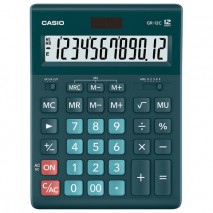 Калькулятор настольный CASIO GR-12С-DG (210х155 мм), 12 разрядов, двойное питание, ТЕМНО-ЗЕЛЕНЫЙ, GR