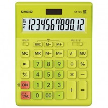 Калькулятор настольный CASIO GR-12С-GN (210х155 мм), 12 разрядов, двойное питание, САЛАТОВЫЙ, GR-12C