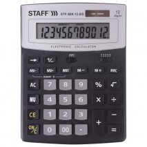 Калькулятор настольный STAFF STF-888-12-BS (200х150 мм) 12 разрядов, ЧЕРНЫЙ, СЕРЕБРИСТЫЙ ВЕРХ, 25045
