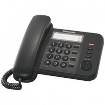 Телефон PANASONIC KX-TS2352RUB, черный, память 3 номера, повторный набор, тональный/импульсный режим