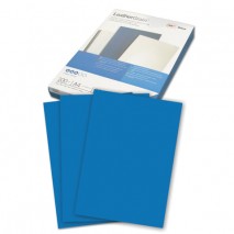 Обложки картонные для переплета А4, КОМПЛЕКТ 100 шт., тиснение под кожу, 250 г/м2, синие, GBC, 04002