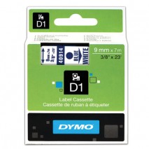 Картридж для принтеров этикеток DYMO D1, 9 мм х 7 м, лента пластиковая, голубой шрифт, белый фон, S0