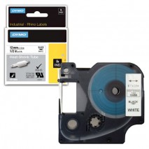 Картридж для принтеров этикеток DYMO Rhino, 12 мм х 1,5 м, термоусадочная трубка, черный шрифт, бела