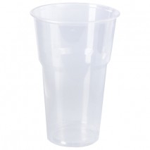 Одноразовые стаканы 500 мл, КОМПЛЕКТ 20 шт., пластиковые, &quot;БЮДЖЕТ&quot;, прозрачные, ПП, холодное/горячее