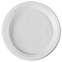 Одноразовые тарелки плоские, КОМПЛЕКТ 100 шт., d = 205 мм, ЭКОНОМ, белые, полистирол (ПС), СТИРОЛПЛА