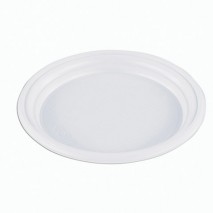 Одноразовые тарелки плоские, КОМПЛЕКТ 100 шт, пластиковые, d=165 мм, &quot;ЭКОНОМ&quot;, белые, полистирол (ПС