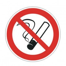 Знак запрещающий &quot;Запрещается курить&quot;, круг, диаметр 200 мм, самоклейка, 610001/Р 01