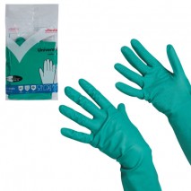 Перчатки хозяйственные нитриловые VILEDA, универсальные, антиаллергенные, размер L (большой), зелены