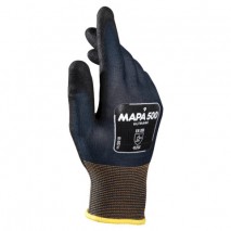 Перчатки текстильные MAPA Ultrane 500, нитриловое покрытие (облив), маслостойкие, размер 8 (M), черн