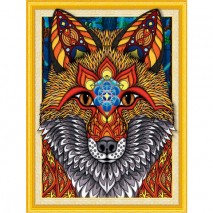Картина стразами (алмазная мозаика) сияющая 40х50 см, ОСТРОВ СОКРОВИЩ &quot;Рыжая лисица&quot;, без подрамника