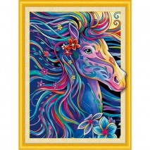 Картина стразами (алмазная мозаика) сияющая 40х50 см, ОСТРОВ СОКРОВИЩ &quot;Персидская лошадь&quot;, без подра