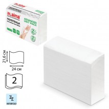 Полотенца бумажные (1 пачка 190 листов) LAIMA (Система H2) ADVANCED UNIT PACK, 2-слойные, 24х21,6 см
