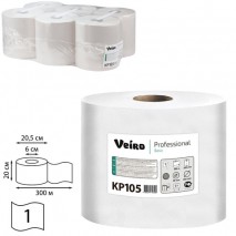 Полотенца бумажные с центральной вытяжкой 300 м, VEIRO (Система M2) BASIC, 1-слойные, цвет натуральн