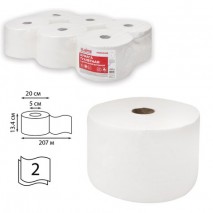 Бумага туалетная с центральной вытяжкой 207 м, LAIMA (Система T8) PREMIUM, 2-слойная, белая, КОМПЛЕК