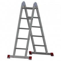 Лестница-трансформер алюминиевая 2х5 ступеней, высота 2,9 м (2 секции по 1,45 м), нагрузка 150 кг, 5