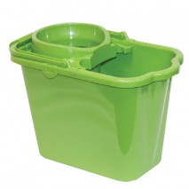 Ведро 9,5 л для уборки КОМПЛЕКТ с ОТЖИМОМ (сетчатый) пластик, зеленое (моп 602584,-585) IDEA, М2421,