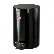 Ведро-контейнер для мусора (урна) с педалью LAIMA &quot;Classic&quot;, 12 л, черное, глянцевое, металл, со съе